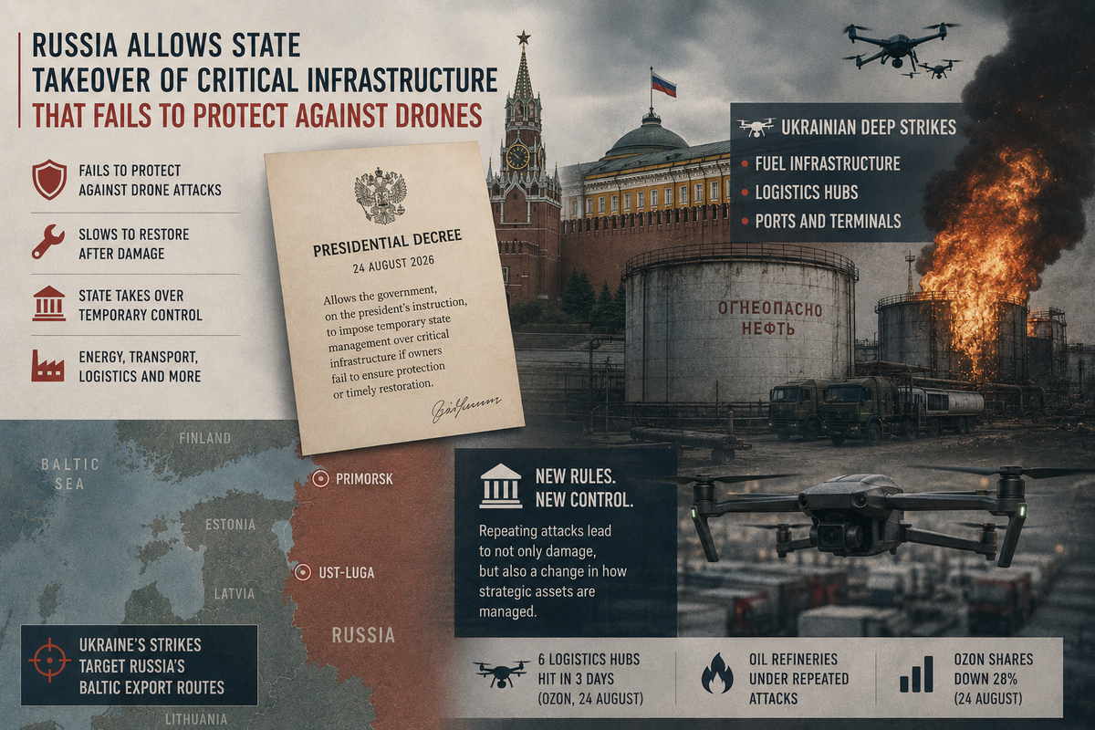 Ukrainian Strikes Are Rewriting Russia's Own Rules of Management: The Kremlin Grants Itself the Right to Seize Poorly Protected Critical Infrastructure