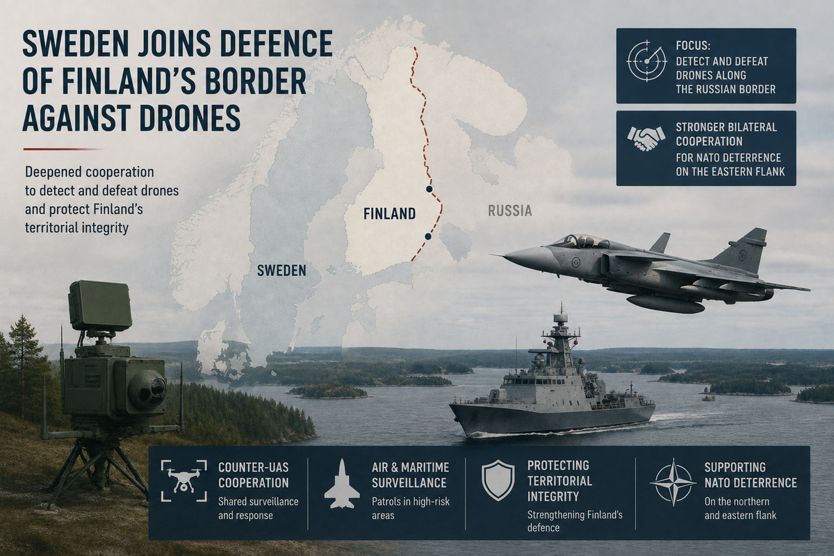 Швеція підключається до захисту фінського кордону від дронів: війна в Україні перебудовує ППО північного флангу НАТО