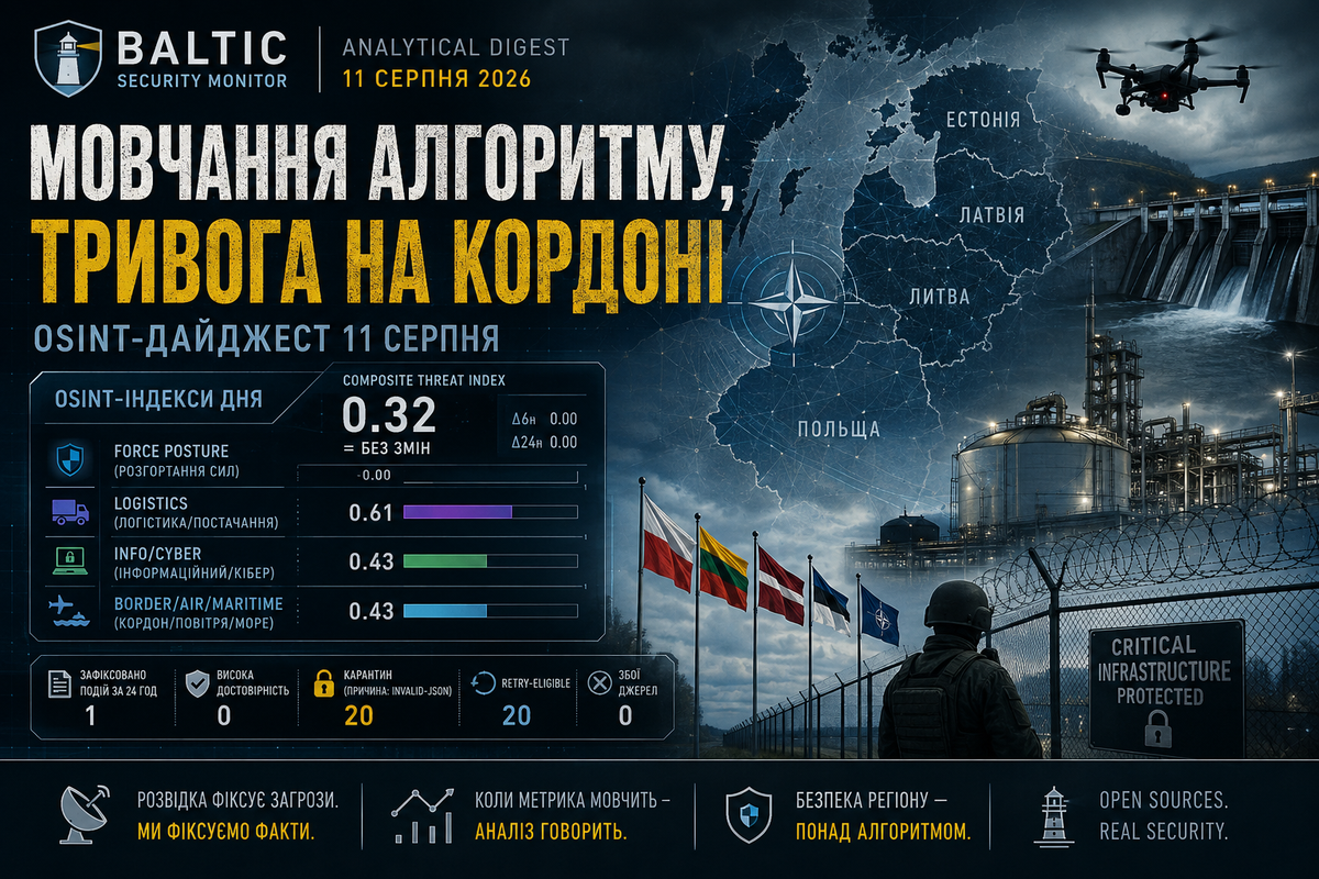 Мовчання алгоритму, тривога на кордоні: OSINT-дайджест 11 серпня