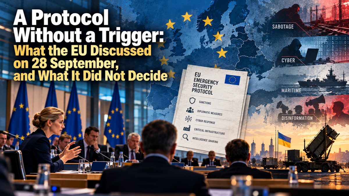A Protocol Without a Trigger: What the EU Discussed on 28 September, and What It Did Not Decide