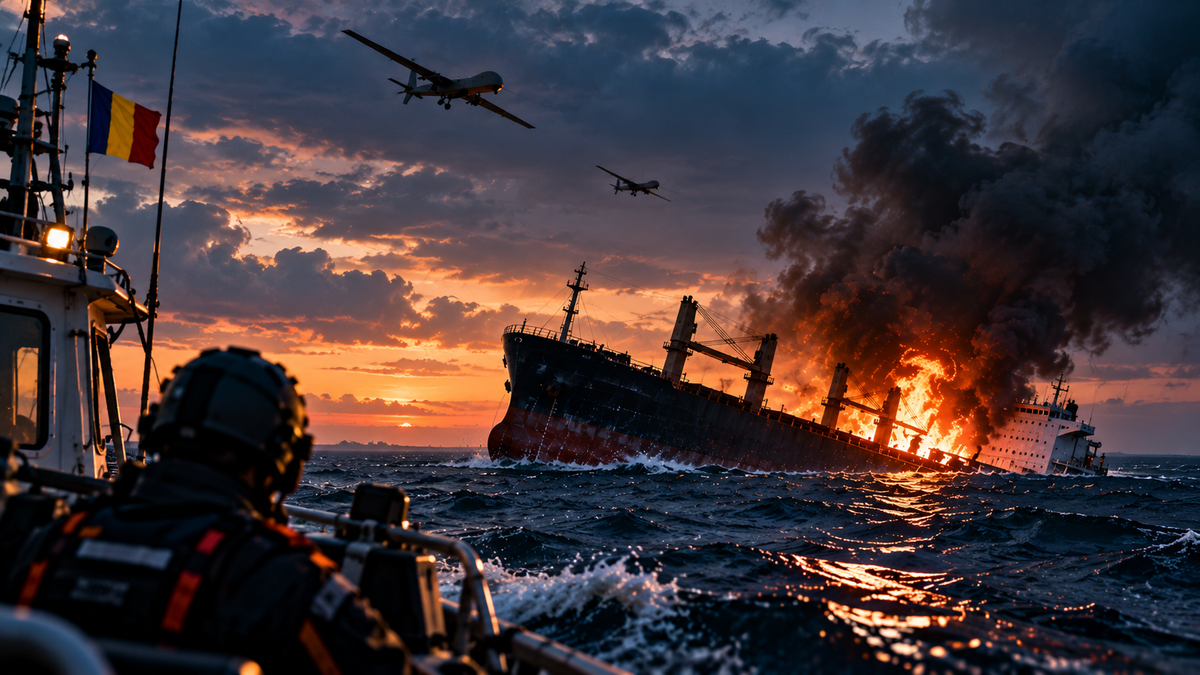 A Grain Carrier From Izmail Sinks in Romania's EEZ: Kyiv Says "Russian Drones," Bucharest Names No Cause