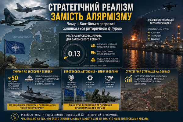 Стратегічний реалізм замість алярмізму: Чому «Балтійська загроза» залишається риторичною фігурою