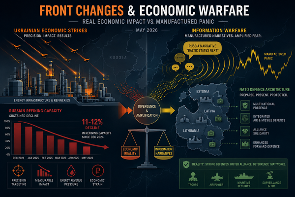 The front shifts in Ukraine's favour, but Baltic panic is artificially inflated. Reality is more complex than the narratives