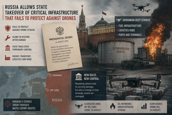 Ukrainian Strikes Are Rewriting Russia's Own Rules of Management: The Kremlin Grants Itself the Right to Seize Poorly Protected Critical Infrastructure