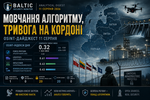 Мовчання алгоритму, тривога на кордоні: OSINT-дайджест 11 серпня