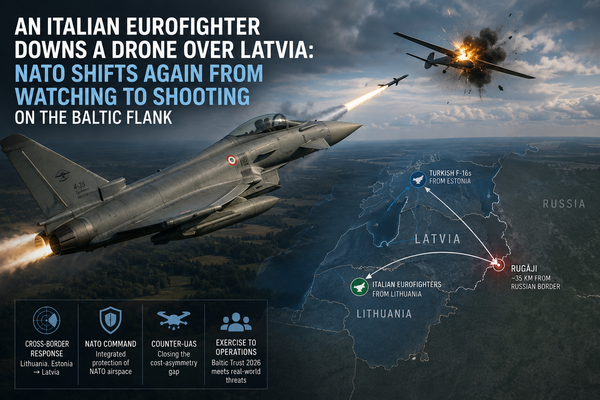 An Italian Eurofighter Downs a Drone Over Latvia: NATO Shifts Again From Watching to Shooting on the Baltic Flank