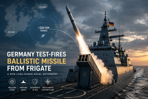 Germany Test-Fires a Ballistic Missile From a Frigate for the First Time: Berlin Trials a New Long-Range Naval Deterrent Against Russia