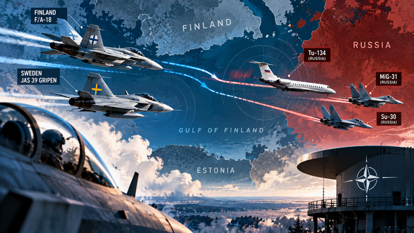 Finland and Sweden Fly Their First Joint QRA Identification Mission Over the Gulf of Finland