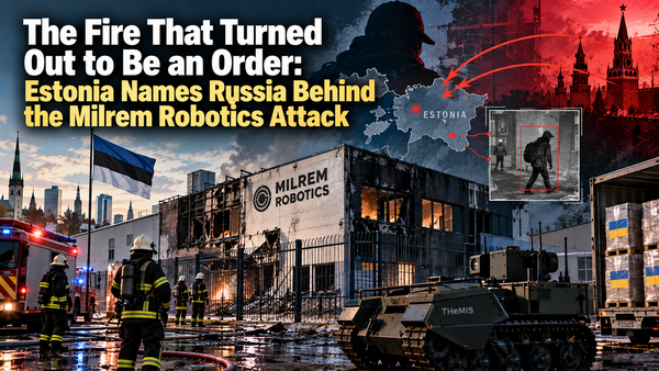 The Fire That Turned Out to Be an Order: Estonia Names Russia Behind the Milrem Robotics Attack