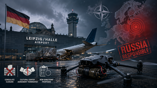 Germany Officially Blames Russia for the Leipzig/Halle Drone-Attack Attempt: Berlin Closes a Consulate and Moves From Investigation to Response